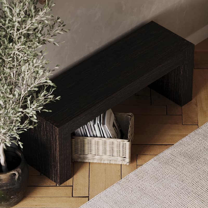 Maven Lane Zeno Wooden Bench - Weathered Brown