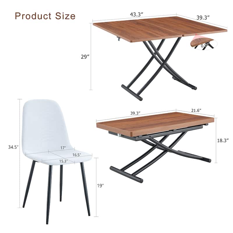 Linen Dining Chairs Side Chairs Table & Chairs Sets, Dining Table Coffee Table Bar Table with Adjustable Height