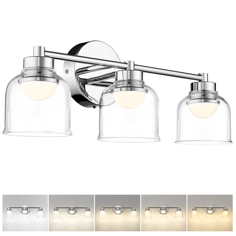 3/4/5-Light 15W LED Bathroom Vanity Light, Dimmable, Chrome