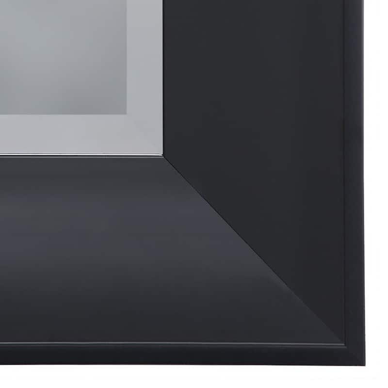Medium Rectangle Beveled Glass Resin Casual Mirror Black - 24"x36"