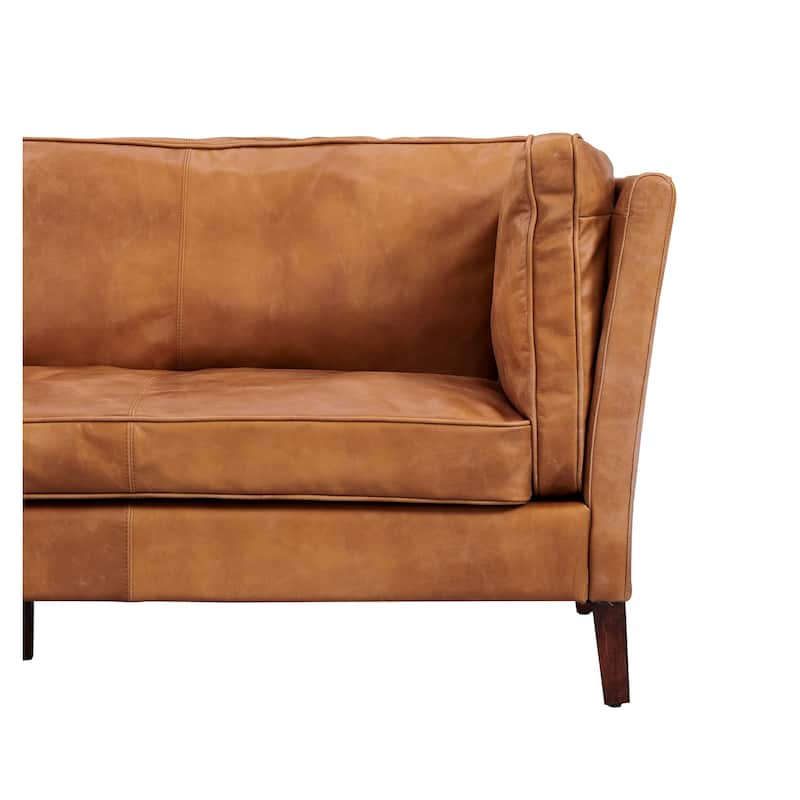 Kenmore Leather Love Seat - Light Brown