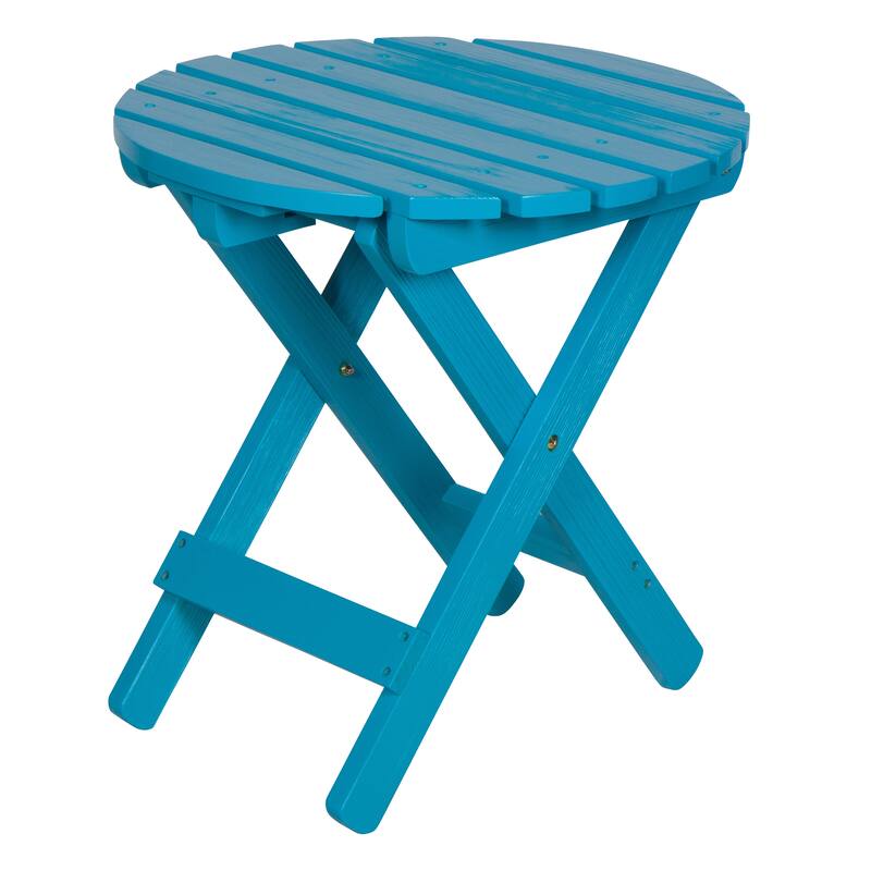 Porch & Den All Weathered Round Adjustable Folding Table