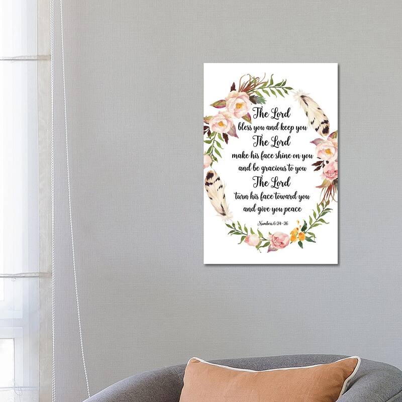 iCanvas "The Lord Bless You And Keep You, Numbers 6_24-26" by Eden Printables Canvas Print - 26x18x1.5