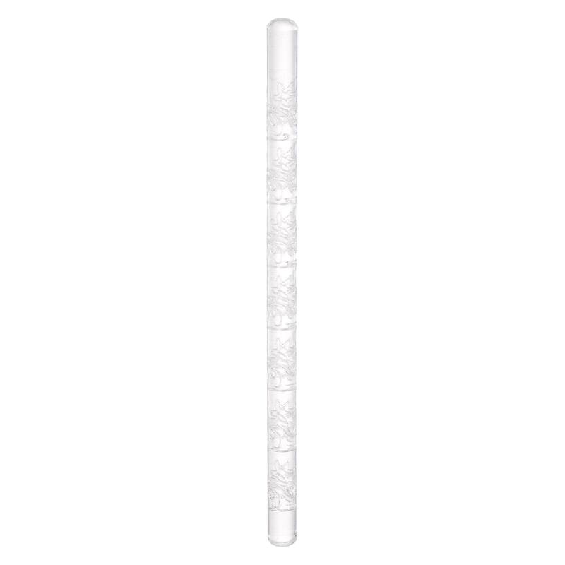 Acrylic Embossed Rolling Pin 16cm x 1cm, Flower Pattern - Transparent