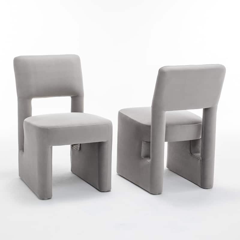 SEYNAR Modern Velvet Upholstered Armless Dining Chair Set of 6