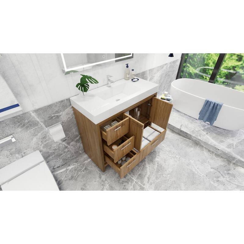 Dove 42'' Freestanding Vanity with Reinforced Acrylic Sink