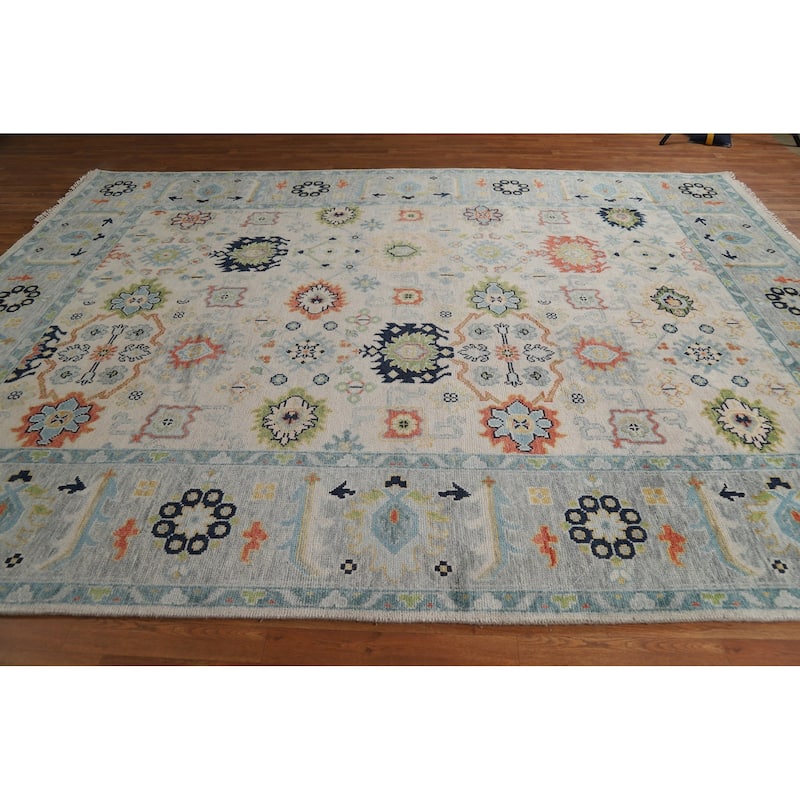 Oushak Style Area Rug Handmade Transitional Wool Carpet - 8'10"x 11'10"