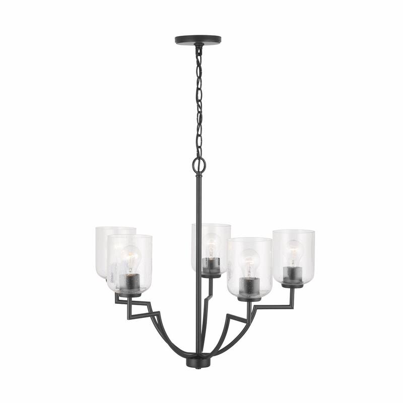 Carter 5-light Chandelier w/ Clear Seeded Glass