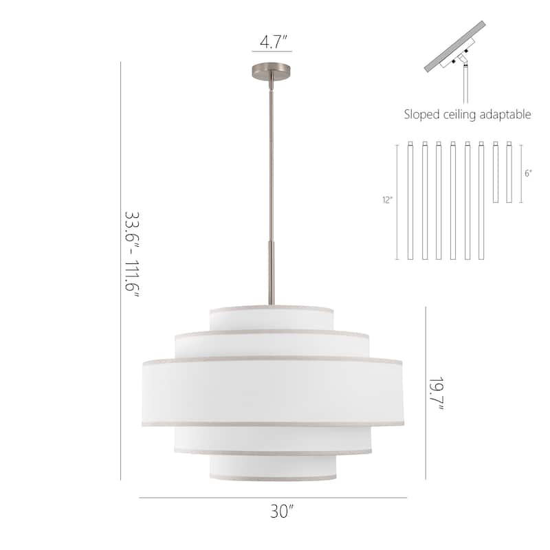 GetLedel 30 in. 7-Light Dimmable Tiered Drum Chandelier