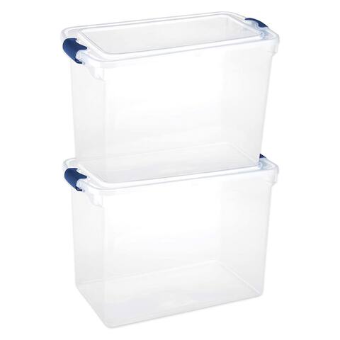 Homz 112 Qt Multipurpose Stackable Storage Bin with Latching Lid, Clear (2 Pack) - 112 qt.