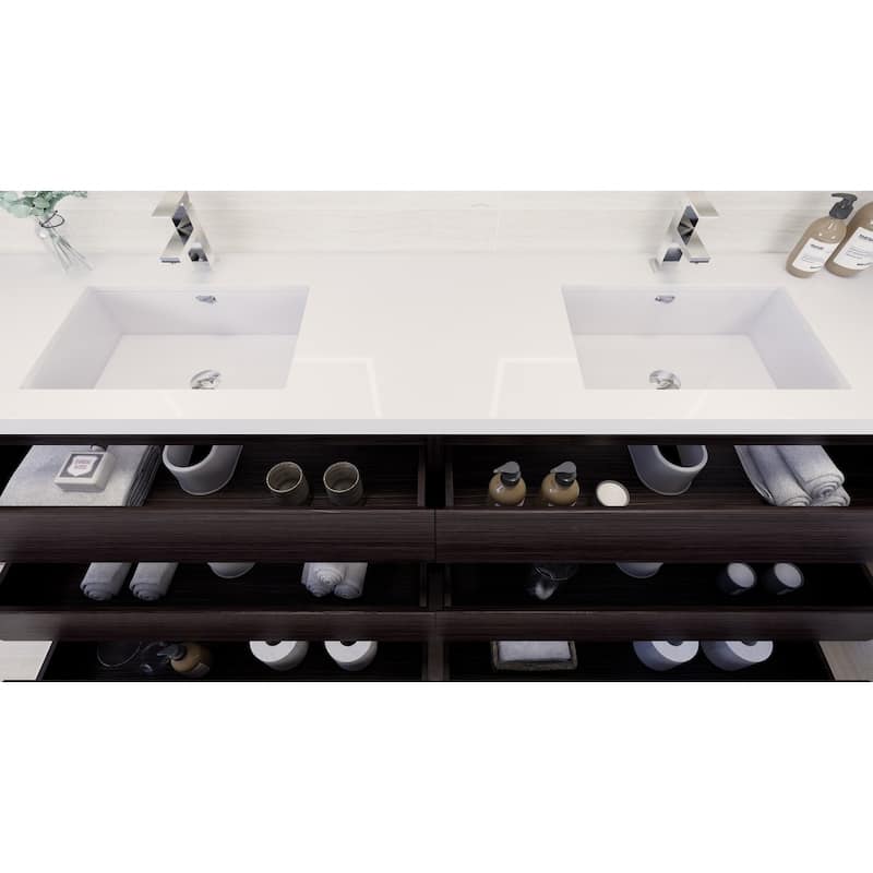 Aron 84'' Freestanding Vanity with Double Reinforced Acrylic Sink