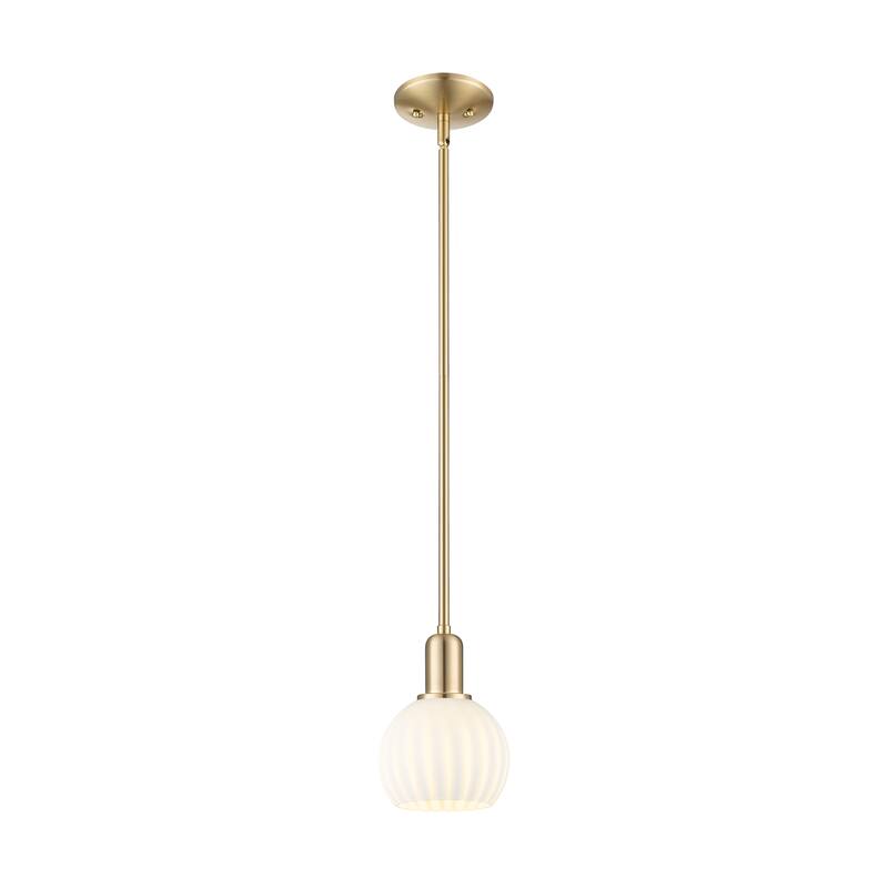 Innovations Lighting Endless Possibilities Arcadia - White Venetian - 1 Light 6" Stem Hung Mini Pendant - Champagne Bronze