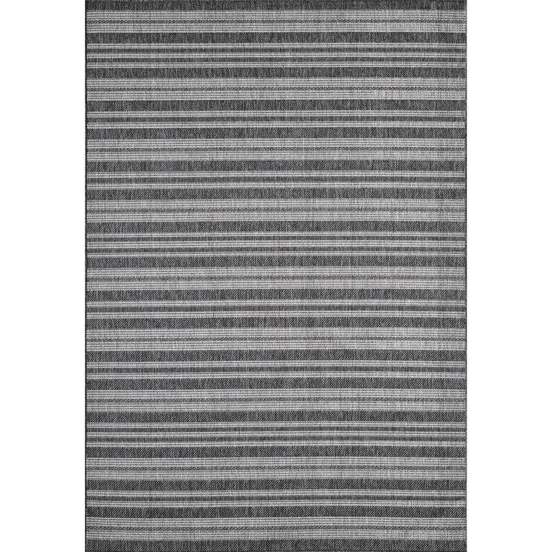 Domani Speak Transitional Stripe Indoor / Outdoor Area Rug - 2'7" x 3'11" - Charcoal