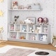 preview thumbnail 5 of 5, 5-Cubby Kids Toy Storage Organizer Wooden Bookshelf Natural/White