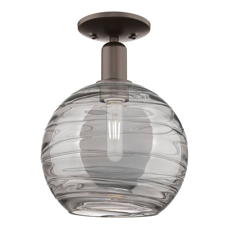 Innovations Lighting Endless Possibilities Arcadia - Athens Deco Swirl - 1 Light 10" Semi-Flush Mount - Oil Rubbed Bronze