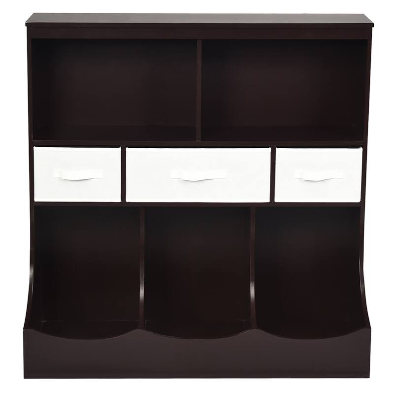 Costway Freestanding Multi-Bin Storage Cubby with 3 Baskets - See Description