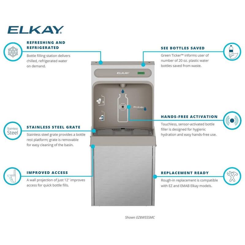 Elkay EZH2O 8GPH Surface Mounted Hands Free Bottle Filling Station
