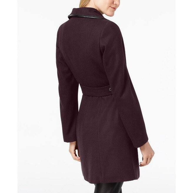 burgundy wrap coat
