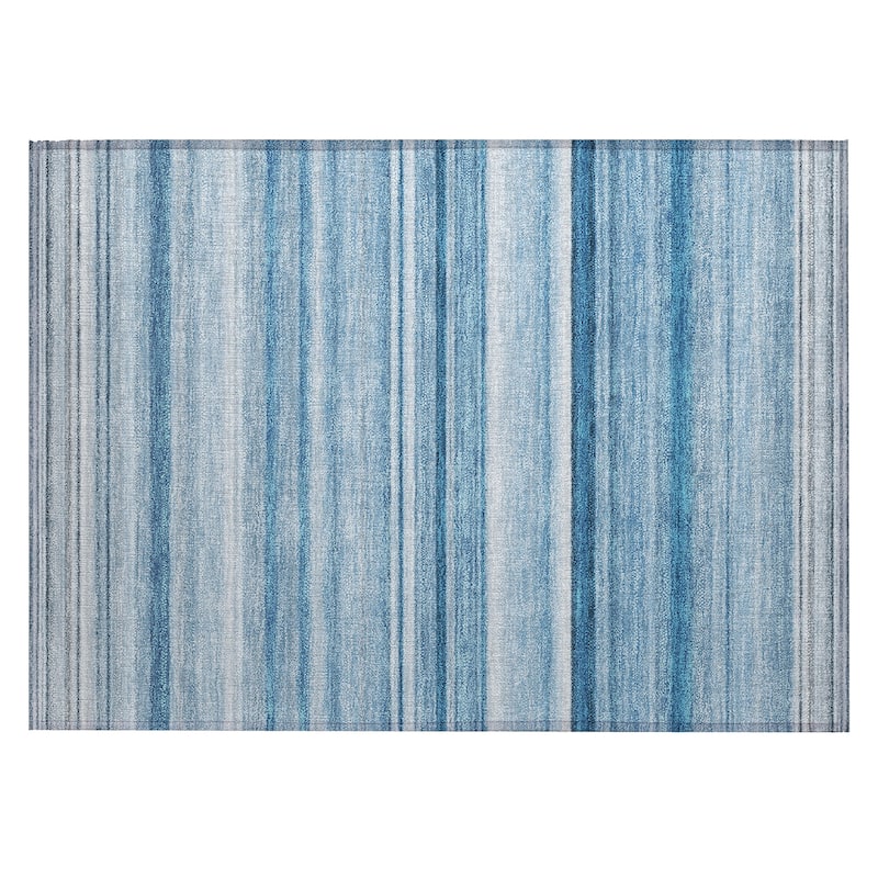 Machine Washable Indoor/ Outdoor Chantille Multi Stripe Rug