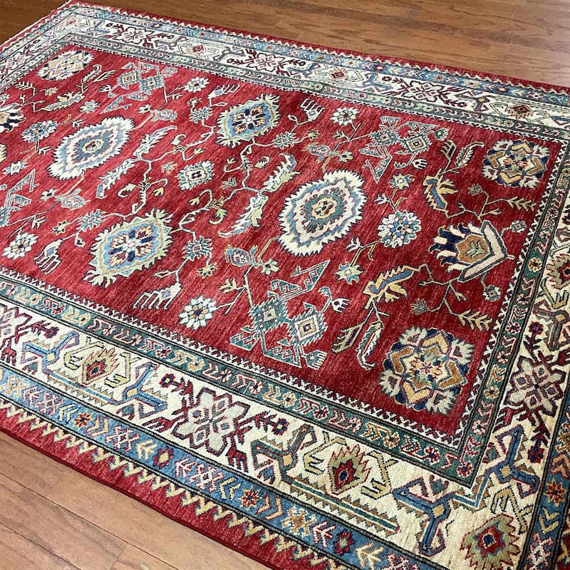 HERAT ORIENTAL Handmade Super Kazak Wool Rug - 5'7" x 7'9"
