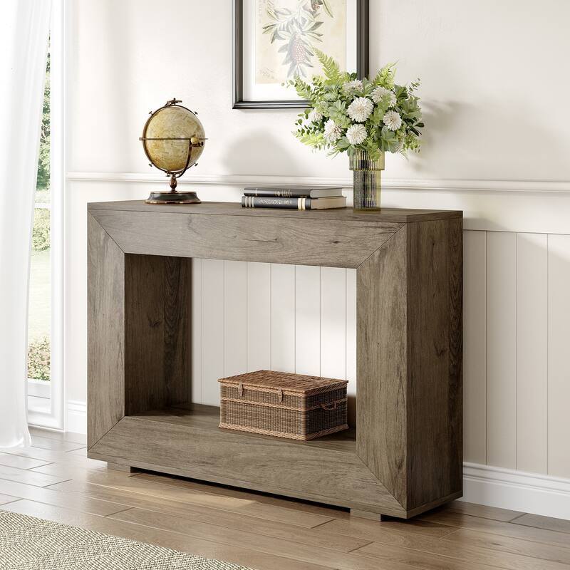 47 Inches Farmhouse Wooden Console Table with Storage