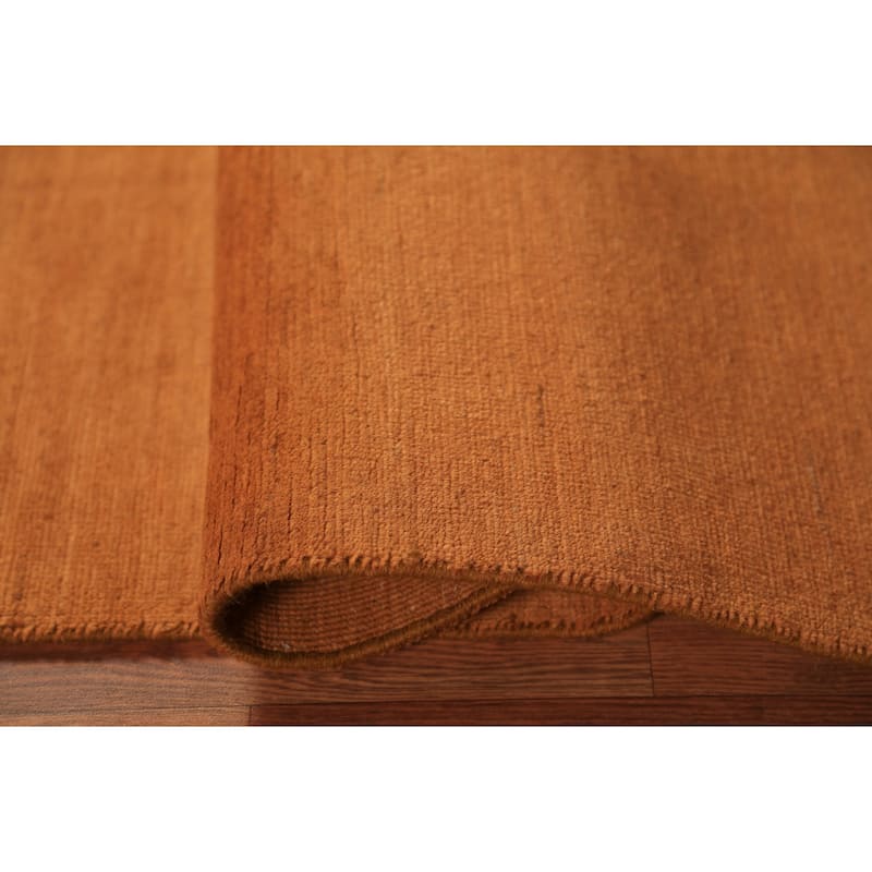 Orange Gabbeh Modern Rug Handmade Wool Carpet - 3'10" x 5'6"