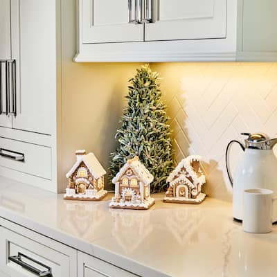 6" LED Battery Operated Timer Clay Sugar and Spice House Set of 3