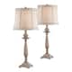 Set of 2 Shabby Chic Table Lamps White Washed Artichoke - 12