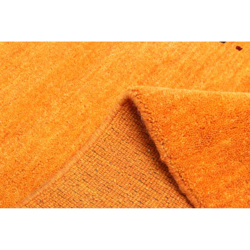 ECARPETGALLERY Hand Loomed Kashkuli Gabbeh Orange Wool Rug - 2'6 x 7'10