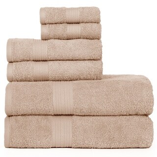 100% Cotton 6 Piece Bathroom Towels Set, 2 Bath Towels, 2 Hand Towels ...