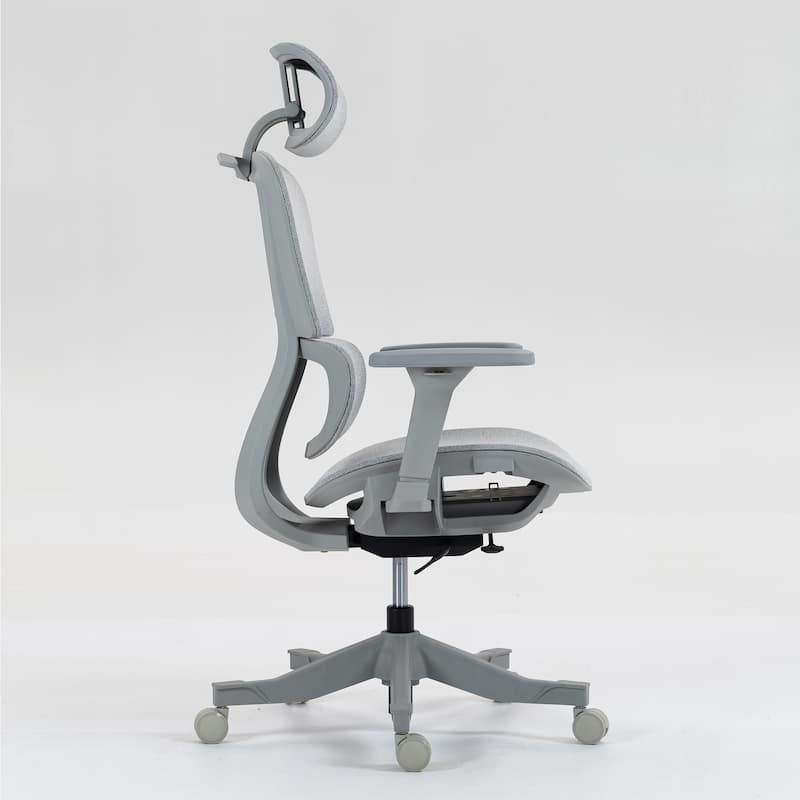 High Back Mesh Office Chair Grey Adjustable Ergonomic Swivel Chair with 4D Armrests