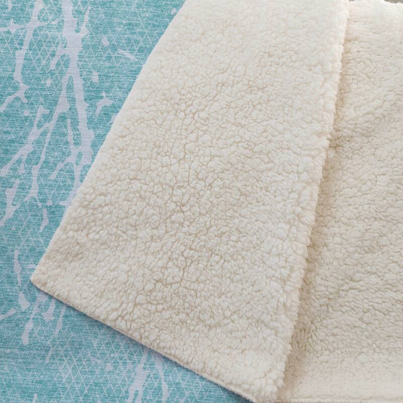 Premium Machine Washable Contemporary Fragment Sherpa Throw Blanket