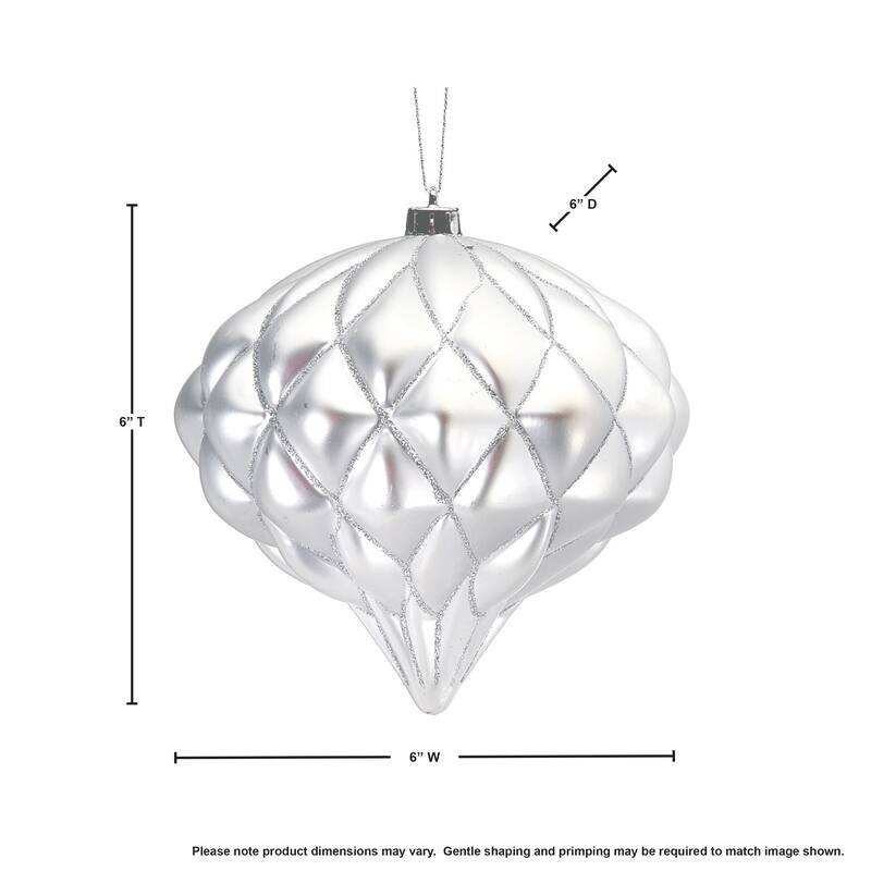 6" Shatterproof Plastic Matt Diamond Onion Finial Box of 2