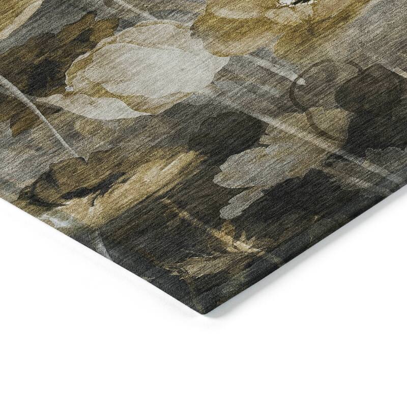 Machine Washable Indoor/ Outdoor Chantille Modern Floral Rug
