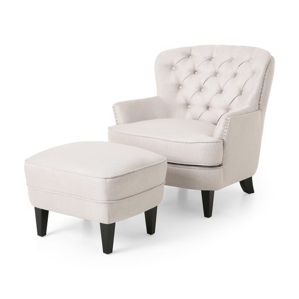 slide 8 of 20, Correia Club Chair and Ottoman Set by Christopher Knight Home Wheat + Dark Brown