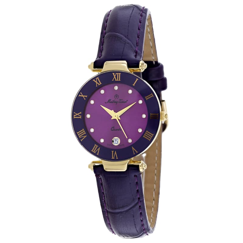 Mathey Tissot Women's Coupole Purple Dial Watch - K229MV - One Size