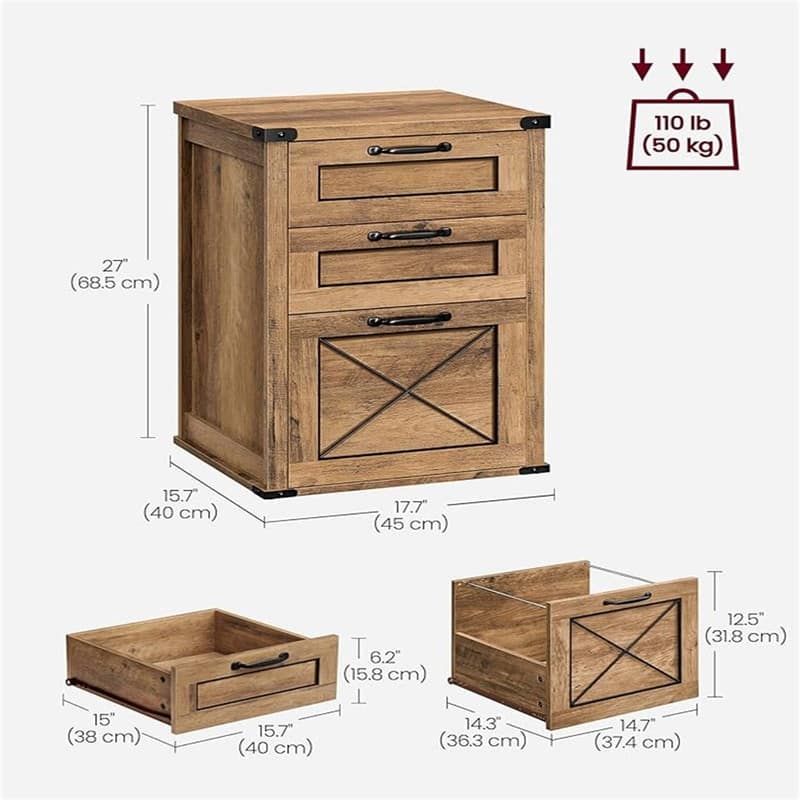 File Cabinet - 15.7"D x 17.7"W x 27"H