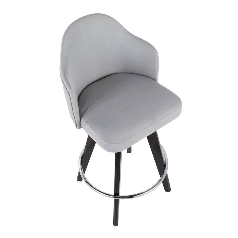 Carson Carrington Valsatra 26" Upholstered Counter Stool with Black Wood Base (Set of 2)