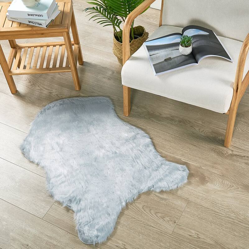 Serenta Shag Sheepskin Silky FauxFur Area Rug Sofa Decor - 24" x 36" - 24" x 36"
