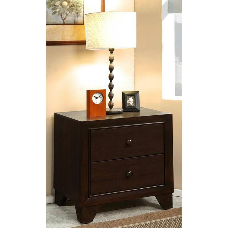 Nightstand with 2 Drawers in Espresso Finish