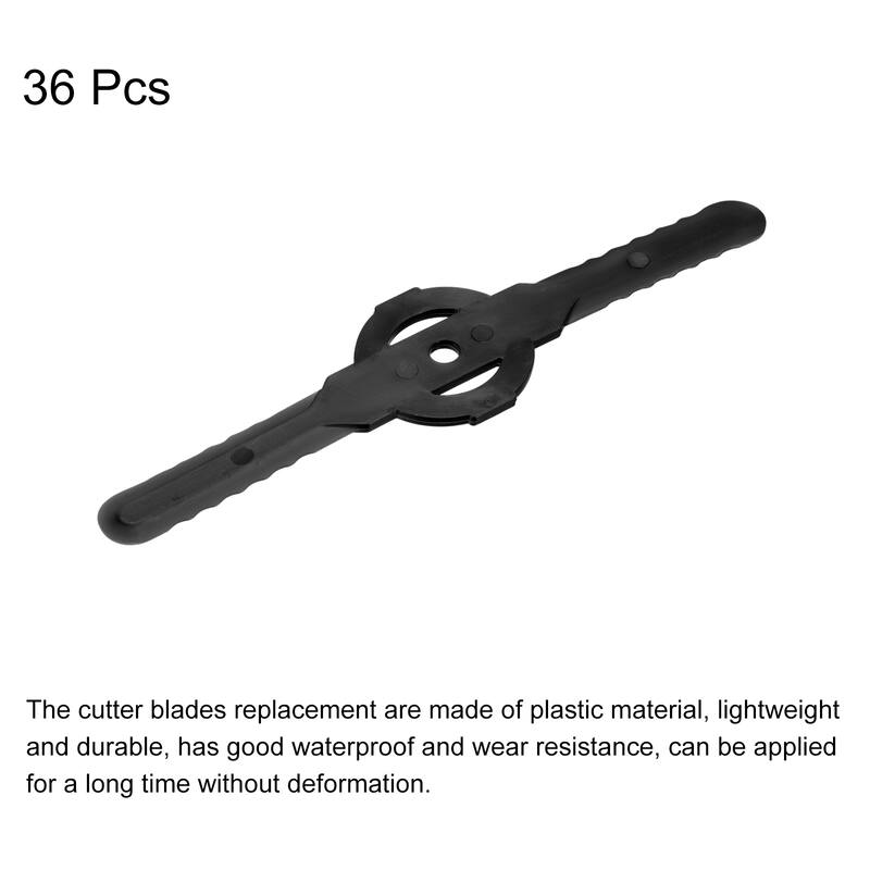 String Trimmer Head Blades Replace, 36Pcs Plastic Lawn Mower Weed Blades Black