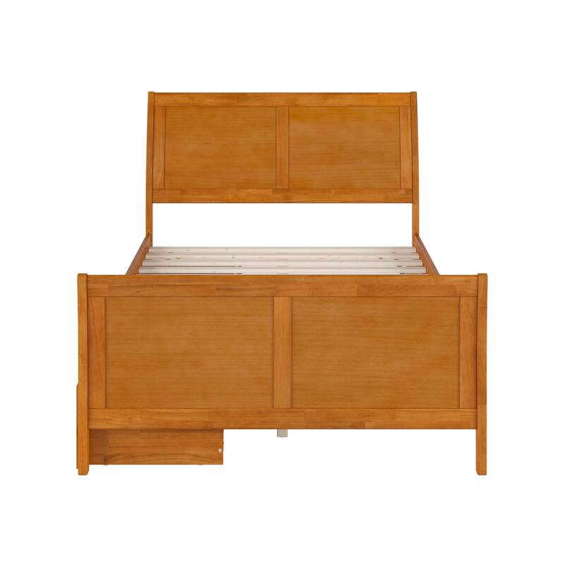 AFI Portland Solid Wood Platform Bed with Matching Footboard and Storage Drawers