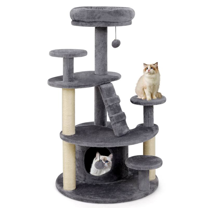 Gymax Cat Tree for Adult Cats Multi-level Kitty Tower w/ Condo Padded