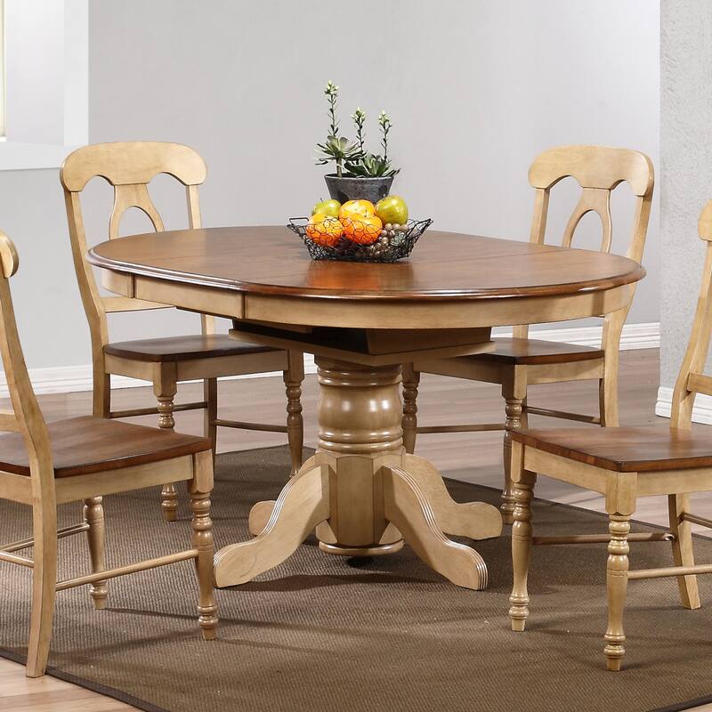 Extendable Dining Table - 42" Round to 60" Oval - Seats 6 - Butterfly Table - 60