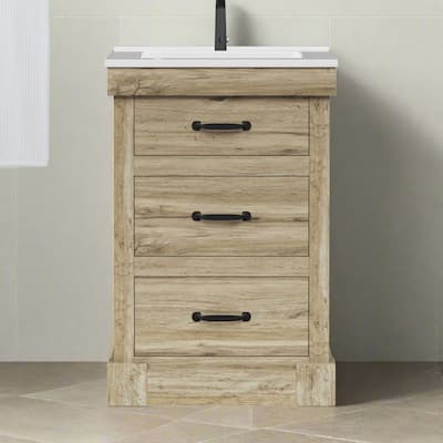 Teamson Home Donovan 24" Single Bathroom Vanity with Integrated Square Sink and Two Drawers