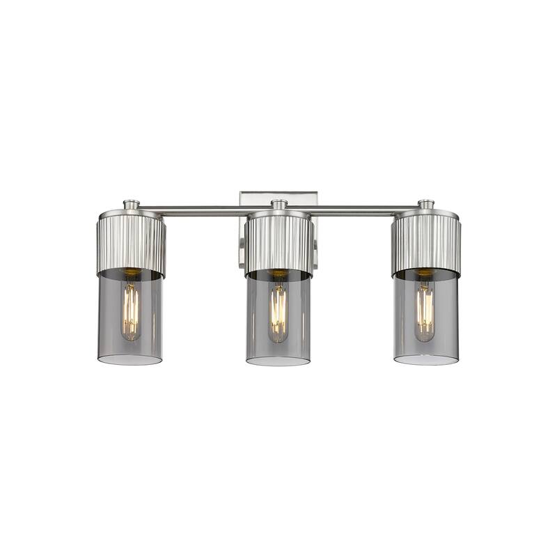 Innovations Lighting 428-3W-10-21 Bolivar Vanity Bolivar 3 Light 21" - Satin Nickel / Plated Smoke