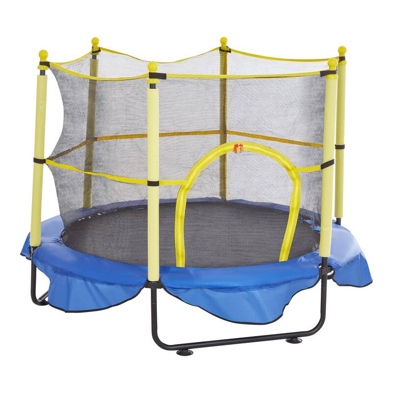 5FT Kids Trampoline with Safety Net and Basketball Hoop for Indoor Outdoor