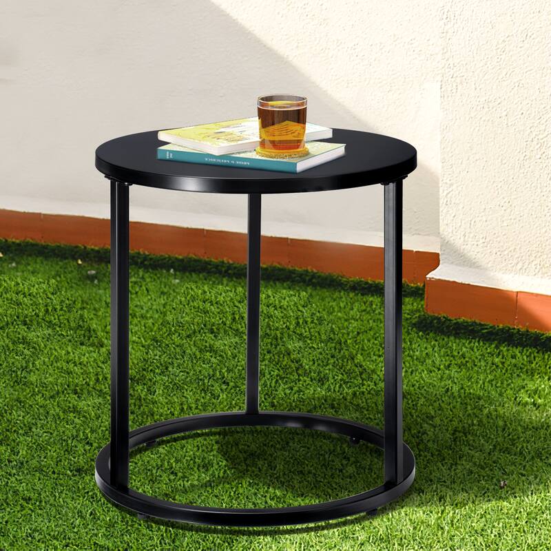 VredHom Patio Outdoor Metal Side Table