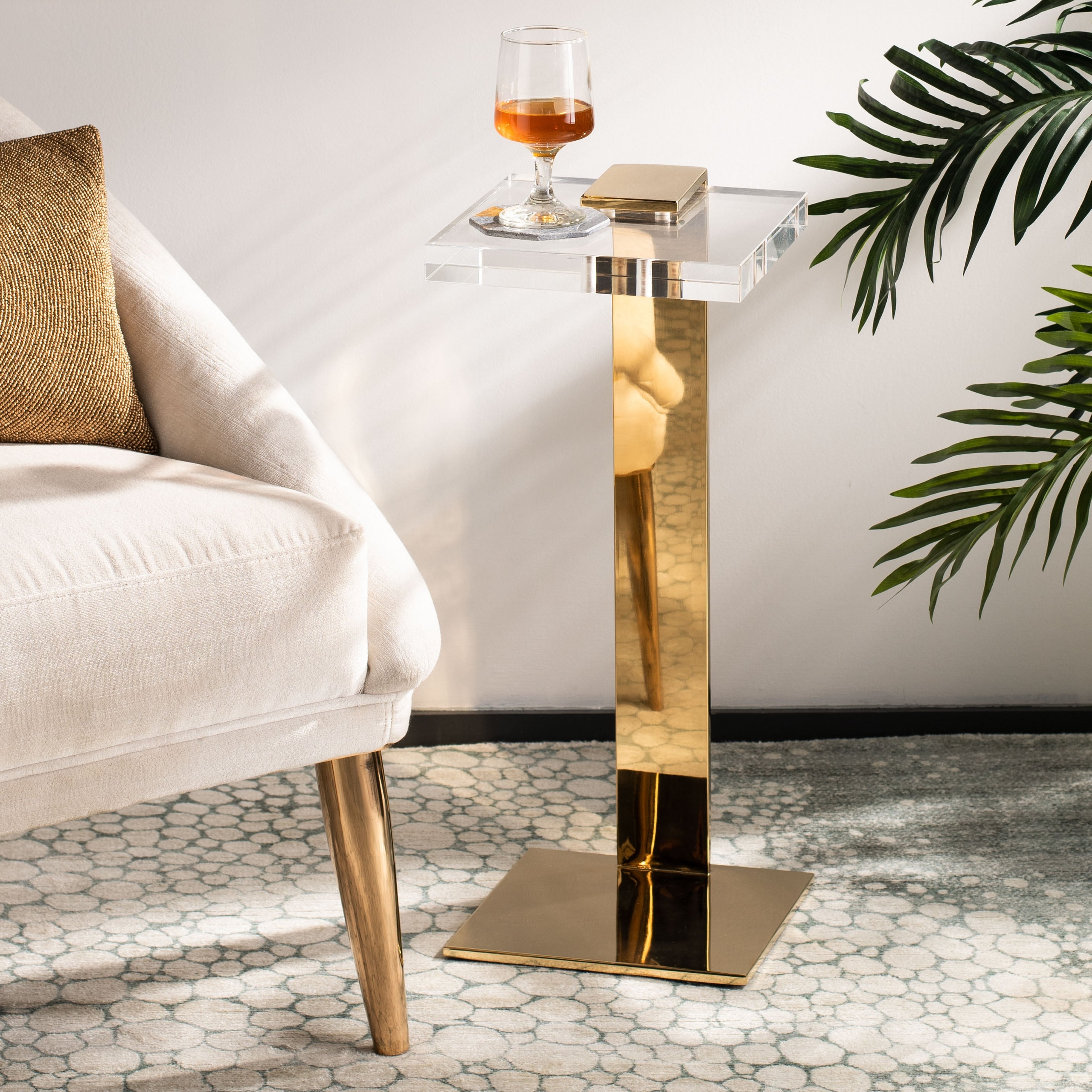 Safavieh couture mars acrylic hot sale drink table