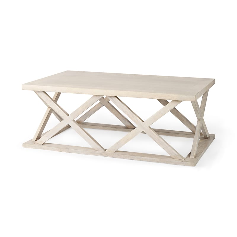 Forsey Blonde Solid Wood Rectangular Coffee Table